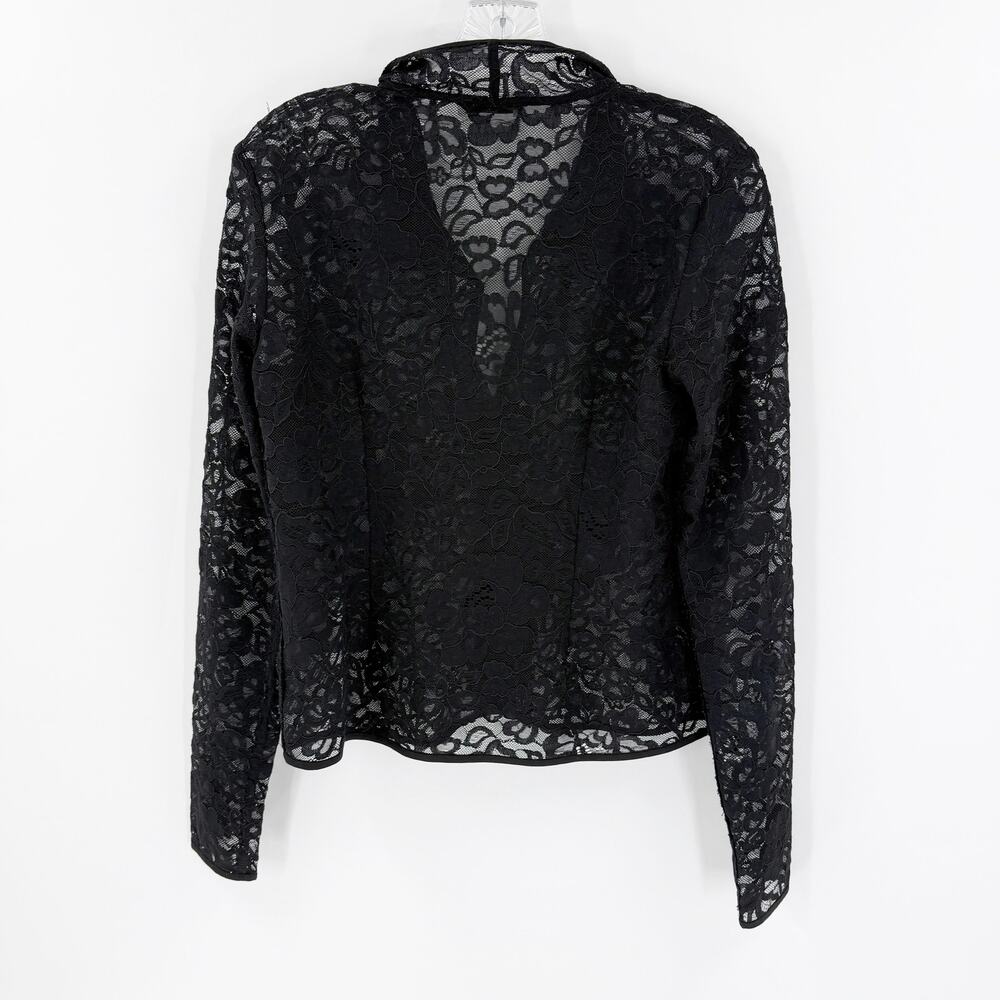 Babaton Black Sheer Lace Floral Blouse Goth Coquette Y2K Top S - Picture 3 of 8